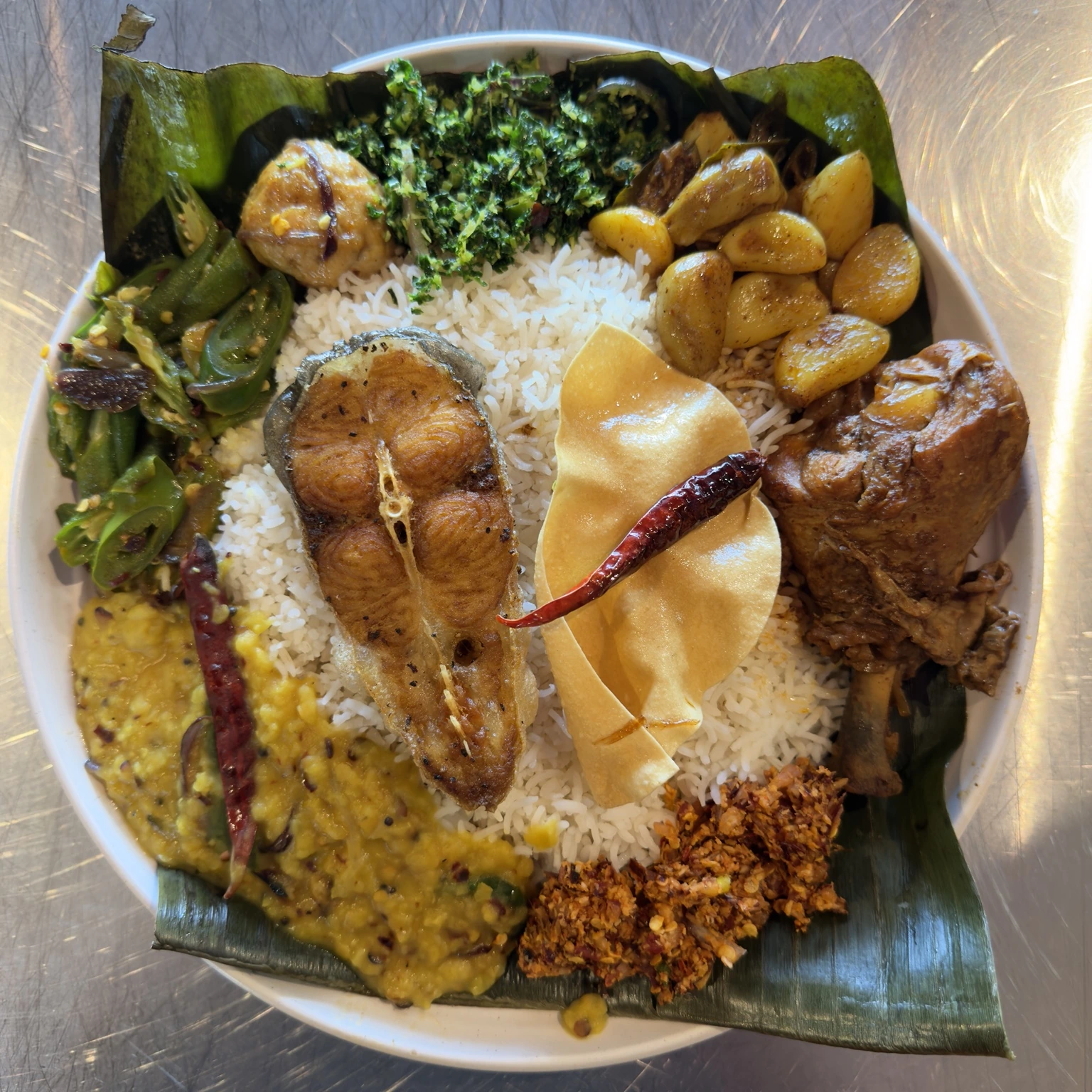 Sri Lankan meal at 52 South Cafe and Restaurant in Rosetta